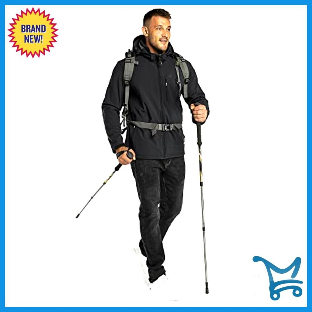 Men's Lightweight Softshell Jacket Fleece Lined Hooded Water Resistant - Picture 3 of 6